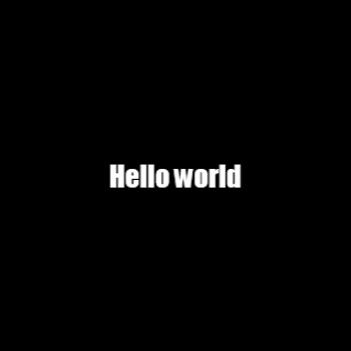 Hello world message rendered using PixiJS.